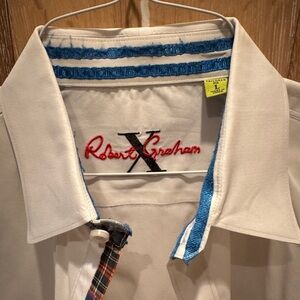 Robert Graham White Men's Casual Button Down